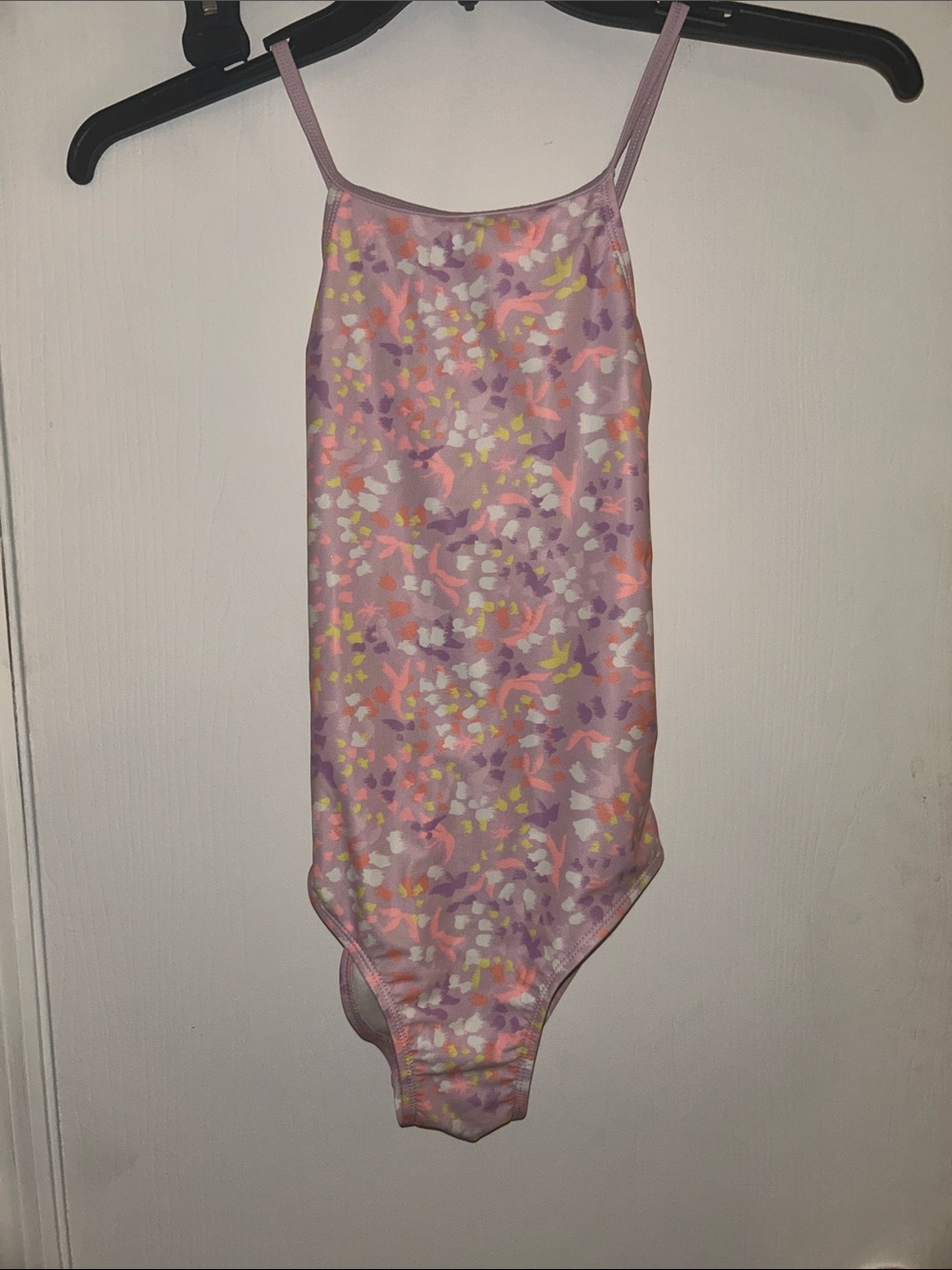 Carter's Girls Pink Floral Print One-Piece Swimsuit